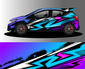 Racing car wrap design vector for vehicle vinyl sticker and automotive decal livery