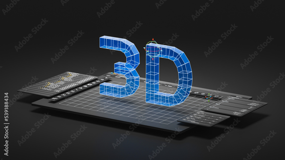 Leinwandbilder Engineering designer design 3D CAD software program Industrial engine model mechanical dimensional digital manufacturing factory engineer computer screen. 3d rendering.