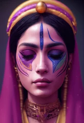 Porträt einer schönen Priesterin mit Make-up. Bild einer alten Prinzessin. © designprojects