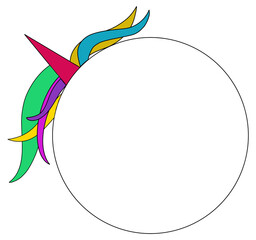 Unicorn Colorful Elements Circle Copy Space
