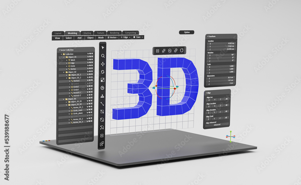 Leinwandbilder Engineering designer design 3D CAD software program Industrial engine model mechanical dimensional digital manufacturing factory engineer computer screen. 3d rendering.