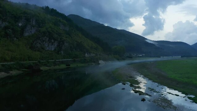 Aerial footage of river Trebisnjica, Bosnia-Herzegovina
