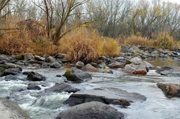 River stream with rocks 