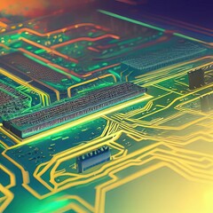 Circuit board. Technology background. Central Computer Processors CPU