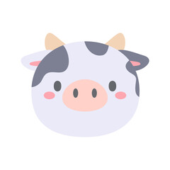 Cow vector. Cute animal face. design for kids