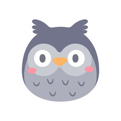 Owl vector. cute animal face design for kids