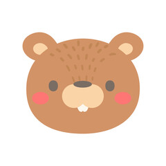 Squirrel vector. cute animal face design for kids