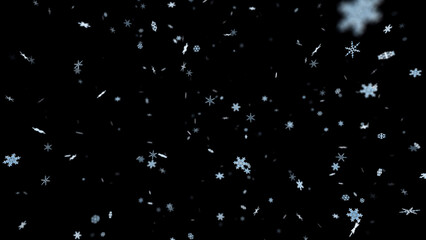 Snow Flake Crystals winter freeze ice holiday particle 3D illustration background
