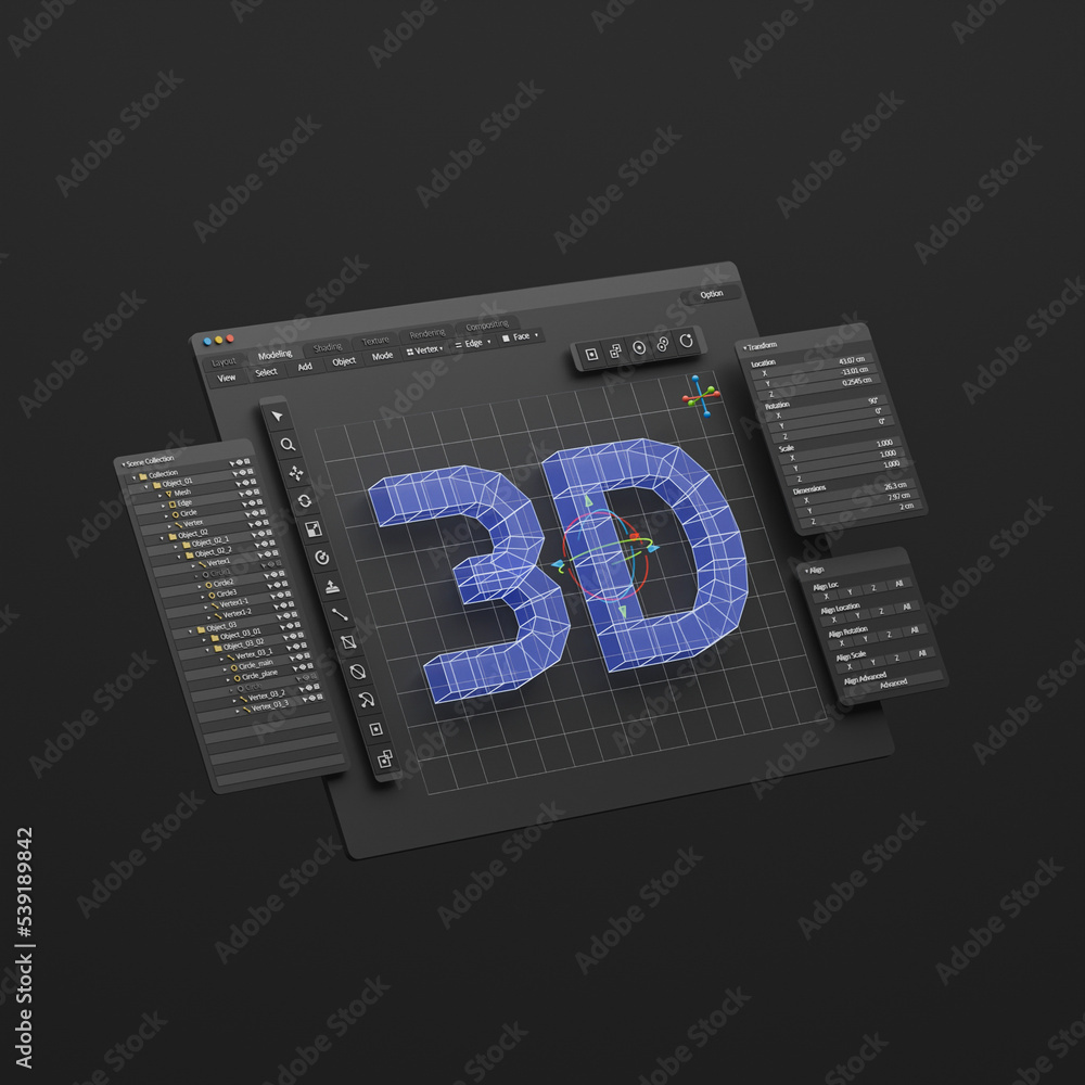 Leinwandbilder Engineering designer design 3D CAD software program Industrial engine model mechanical dimensional digital manufacturing factory engineer computer screen. 3d rendering.