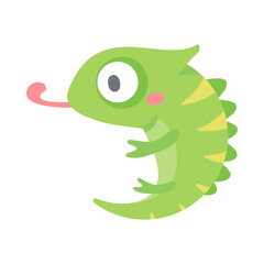 Chameleon vector. cute animal face design for kids