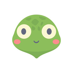 Turtle vector. cute animal face design for kids