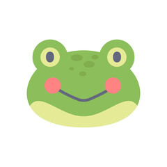 Frog vector cute animal face design for kids