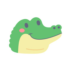 Crocodile vector. cute animal face design for kids