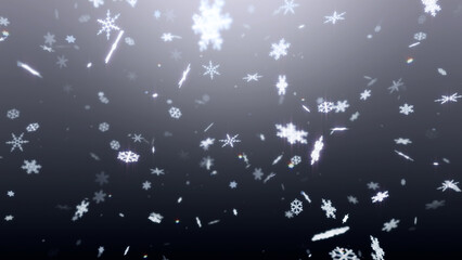Snow Flake Crystals winter freeze ice holiday particle 3D illustration background