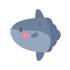 Sun fish vector. cute animal face design for kids