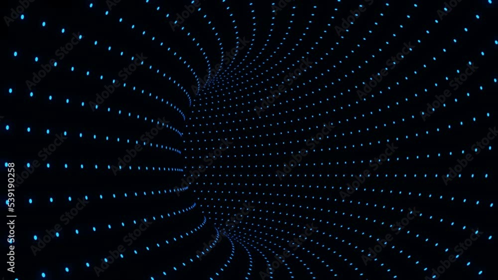 Poster flying in digital tunnel . abstract motion background. cyberpunk concept. sci-fi seamless looping an