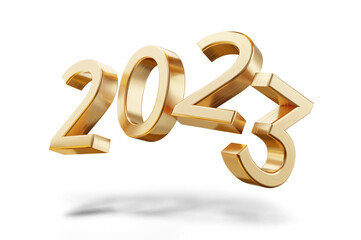 2023 symbol golden year 3d-illustration