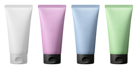 Collection of cosmetic tube isolated