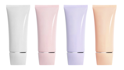 Collection of cosmetic tube isolated