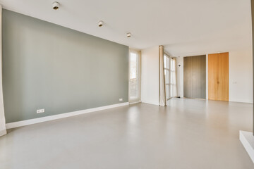 Empty room in sunlight