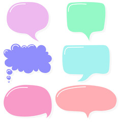 Set of colorful speech bubbles. vector empty speech bubbles