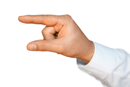 Gesture series: hand sign with index finger.