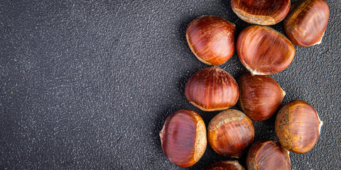 chestnuts edible snack meal food snack on the table copy space food background 