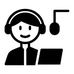 podcasting glyph icon