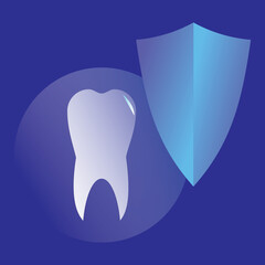 tooth and shield symbol