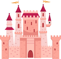 Magical fairytale castle. Vector illustration