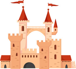 Magical fairytale castle. Vector illustration