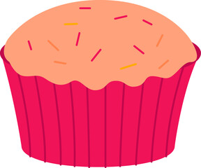 Cake in a glass flat illustration