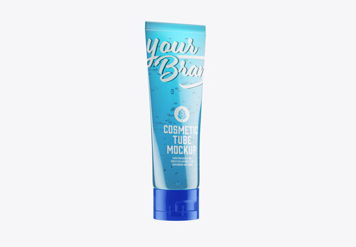 Transparent Cosmetic Tube Mockup