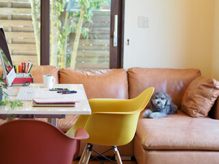 ホームオフィス　在宅勤務のワークスペース　快適空間　働き方　マイホーム　住宅設計　間取り図　住宅模型