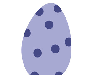 Fototapeta premium Purple chicken egg. Easter element with transparent background. Holiday spring children illustration for Easter decor