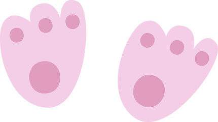 Pink bunny paws.Easter element with transparent background. Holiday spring children illustration for Easter decor