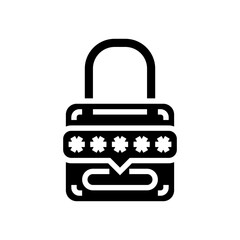 password padlock glyph icon vector. password padlock sign. isolated symbol illustration
