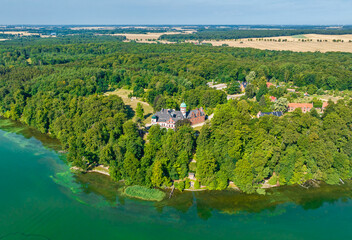 Aerial view of Wiligrad palace near Schwerin (Germany)