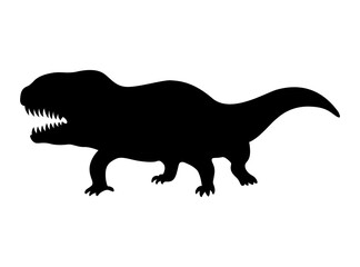 Dinosaur silhouette. Dino monsters icon. Shape of real animal. Sketch of prehistoric reptile. illustration isolated on white. Hand drawn sketch