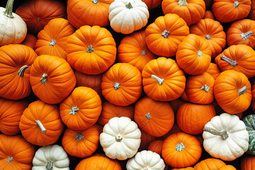 Bunch of different coloured Pumpkins © artshake