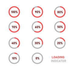 loading indicator collection set. percent loading.