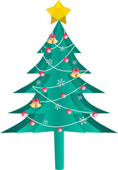 Christmas Tree. Illustration Style
