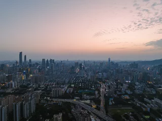 Poster Beautiful aerial view of CBD in Guangzhou © Ocean