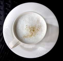 Freshly brewed cup of coffee.