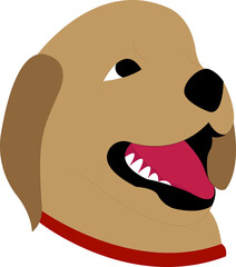 A picture of a cute face of a dog. This dog face was created using Adobe Illustrator.