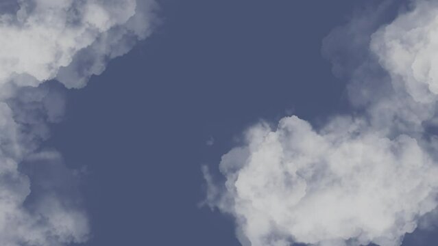 looped animation of clouds flying. 2d motion