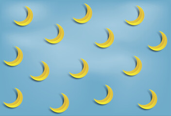Moon Pattern Background sky and Digital craft Style.