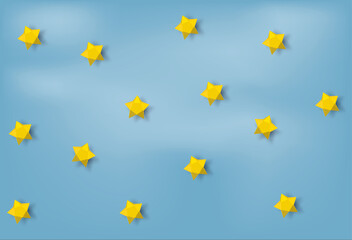 Sky and Star. Background sky and Digital craft Style.