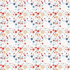 コスモスの シームレスリピート タイル。透過png でさらに上下左右繋げることができる　濃いカラフル