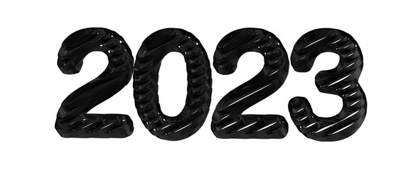 Happy New Year 2023. 3D illustration numbers isolated